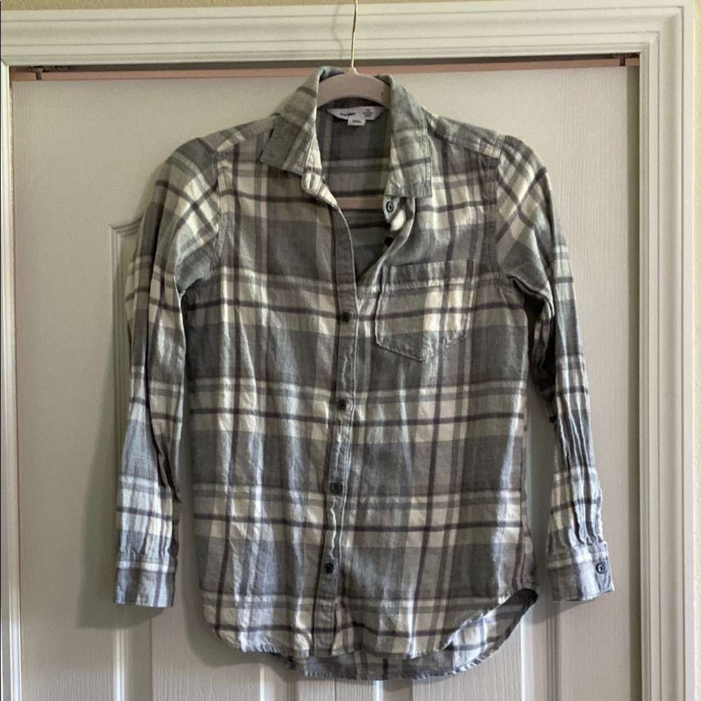 Old Navy Gray Button Down Shirt Casual Top